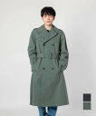 メゾン マルジェラ MAISON MARGIELA S67AH0036 S78035 コート メンズ アウター トレンチコート ベルト付き ビジネス カジュアル ダブルブレスト コットン 秋冬 おしゃれ シンプル ギフト TRENCH COAT セージ ブラック×ウォッシュド 44 46 48 50