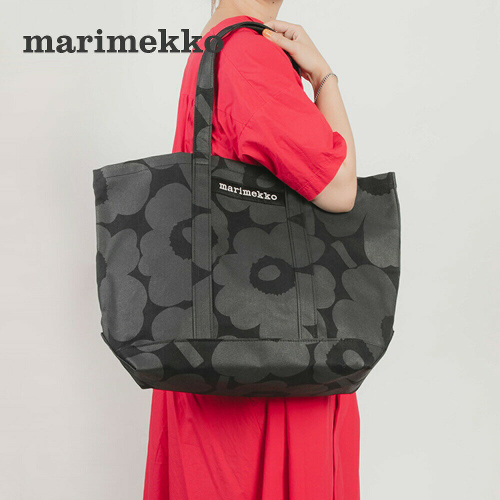 マリメッコ Marimekko トートバッグ PERUSKASSI WX PIENI UNIKKO バック 手提げバッグ コットントート 花柄 ピエニ ウニッコ PERUSKASSI WX PIENI UNIKKO プレゼント お祝い お出かけ ギフト 通勤 通学 ブラック 47587