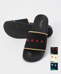 マルニ サンダル メンズ マルニ MARNI SAMR003202 P4547 サンダル メンズ シューズ ロゴジャカード スリッパサンダル ブランド イタリア ラバー レギュラーフィット スライド 靴 カジュアル ZO101 ZO104 ネイビー エクリュ ブラック