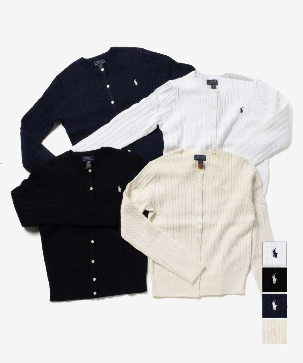 ポロ ラルフ ローレン POLO RALPH LAUREN Mini Cable Cotton Cardigan ミニケーブル コットン カーディガン 313543047 ニット 子供服 キッズ ガールズ レディース 大人もOK トップス