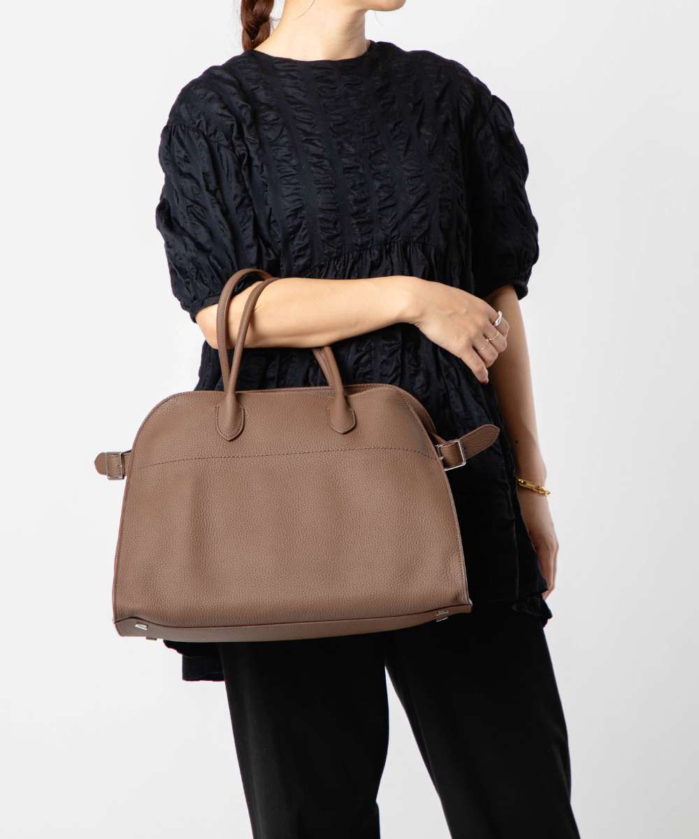 ザロウ The Row W1255 L133 ハンドバッグ SOFT MARGAUX 15 レディース バック ソフト マルゴー ボストンバッグ トート カジュアル レザー プレゼント オシャレ ギフト 鞄 ダークオリーブ ブラックのサムネイル