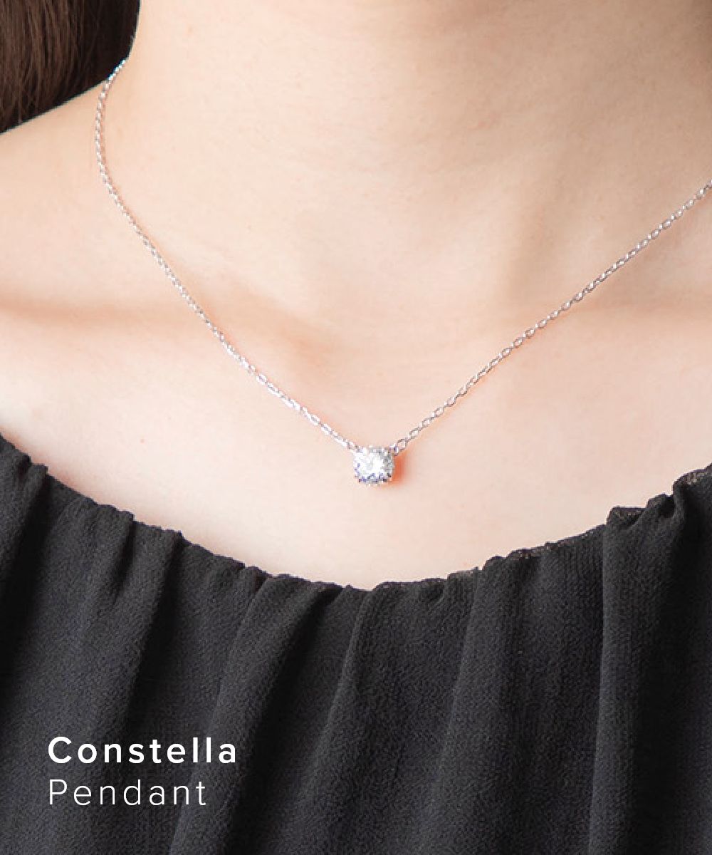 スワロフスキー ネックレス（レディース） スワロフスキー swarovski 5636706 ネックレス Constella レディース アクセサリー コンステラ ペンダント ラウンドカット ホワイト ロジウム プレーティング シンプル ジュエリー チェーンネックレス ギフト プレゼント お祝い 記念 シルバー