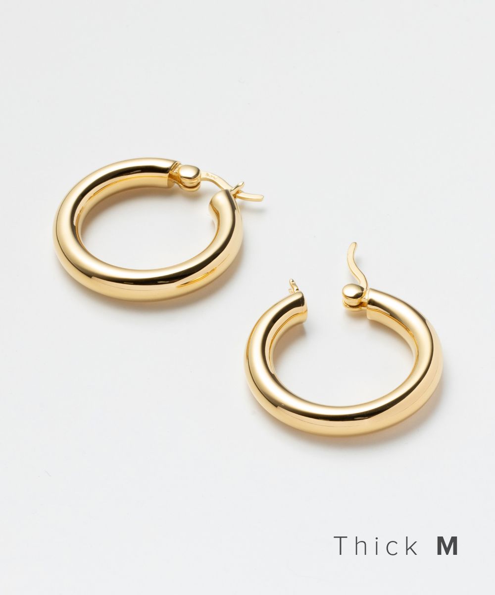 トムウッド TOM WOOD ECH17NA01S925 9k ピアス classic hoop thick mediuml gold レディース アクセサリー イヤリング クラシック フープ シック ミディアム 両耳販売 シルバー925 ゴールド 9k GOLD ペア ジュエリー ギフト プレゼント お祝い 記念 クリスマス