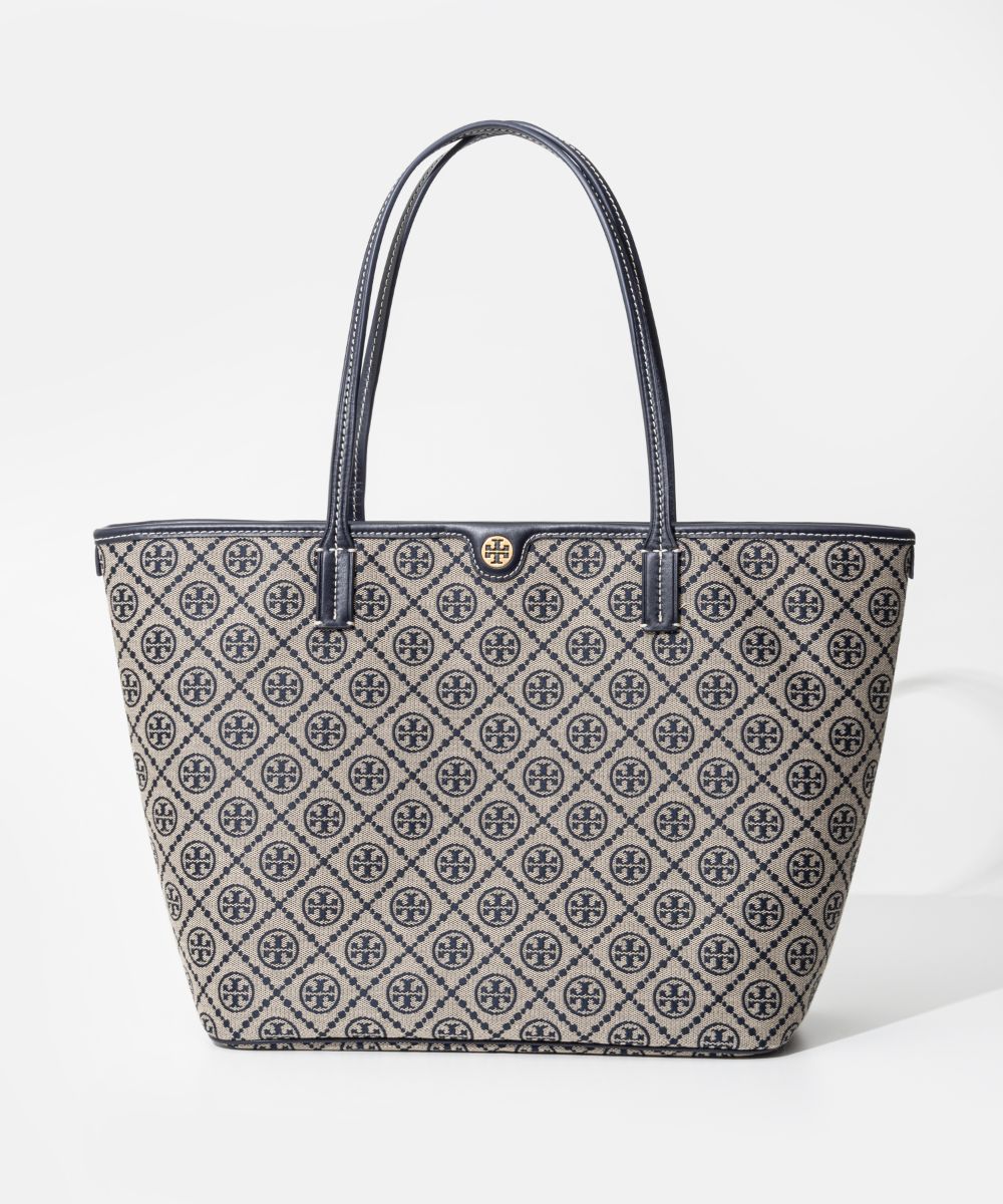 トリーバーチ TORY BURCH 152301 トートバッグ T Monogram Zip Tote レディース バッグ モノグラム ジップ ジャカード織り カジュアル PC収納可 鞄 プレゼント お出かけ ギフト トリーネイビー