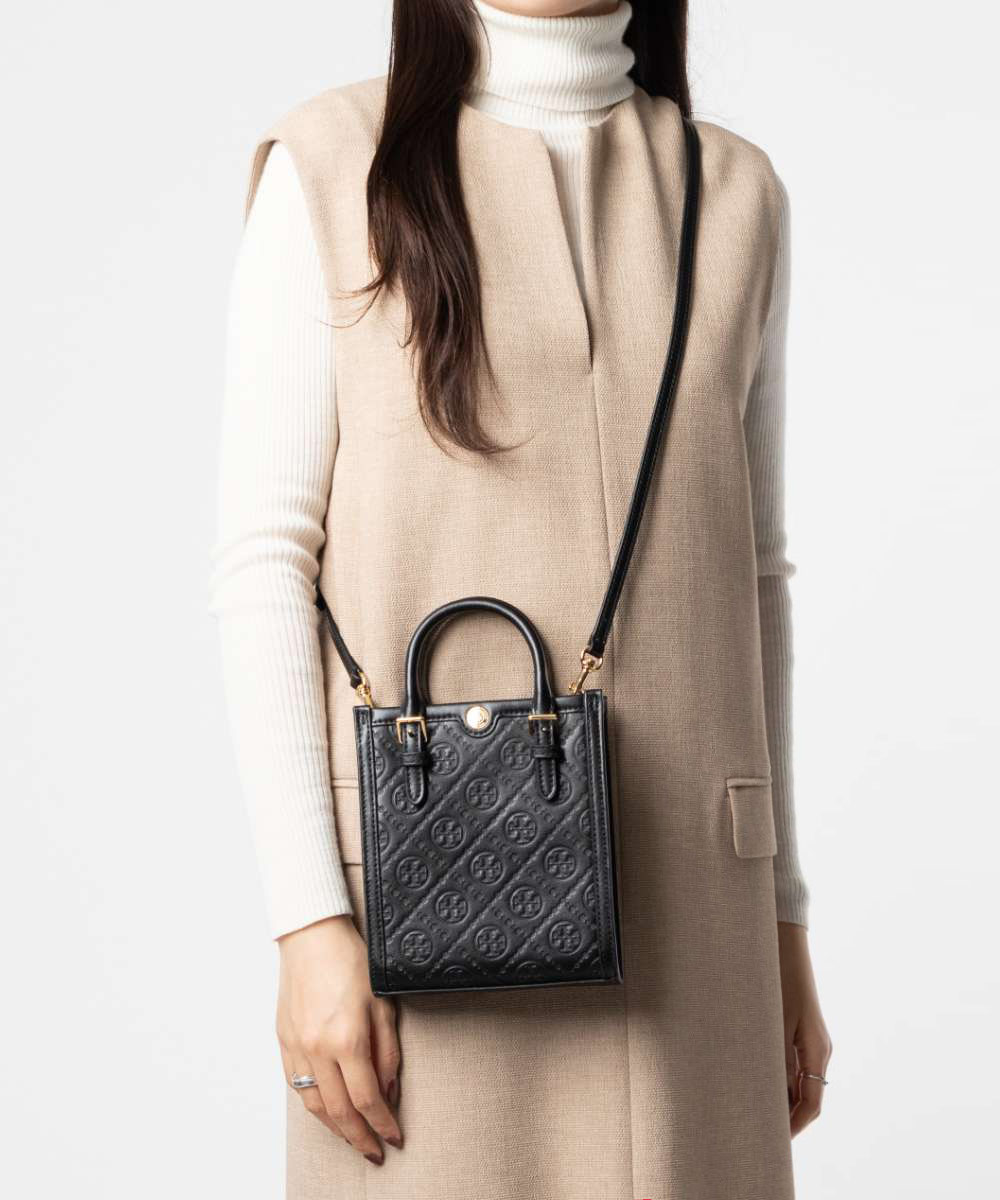 トリーバーチ TORY BURCH T Monogram Tモノグラム Leather Mini N/S Tote レザー ミニトート 158515 ショルダーバッグ レディース バッグ