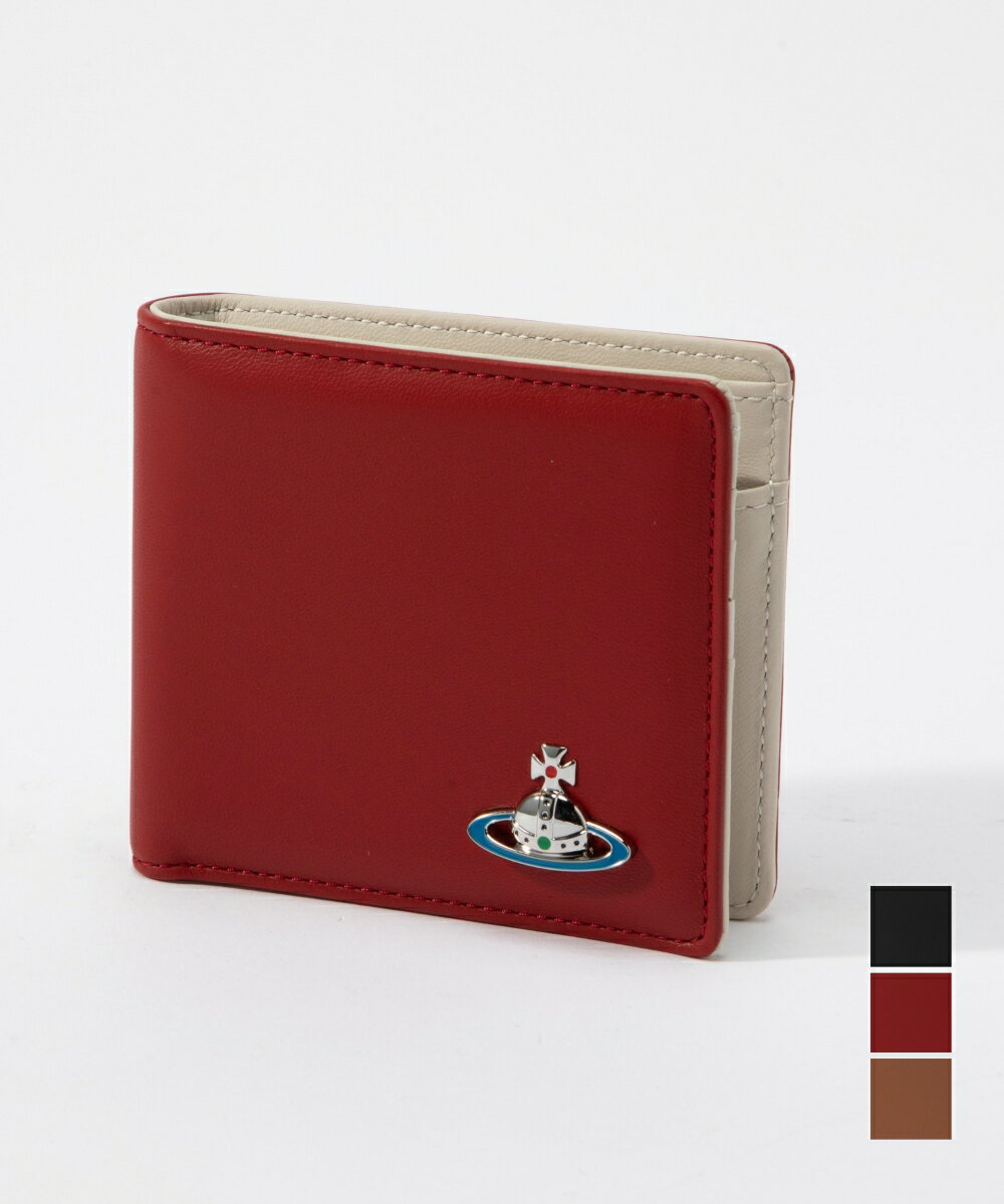 ヴィヴィアンウェストウッド Vivienne Westwood 51010009 L001L 二つ折り財布 NAPPA BILLFOLD WITH COIN POCKET メンズ 財布 ブラウン レッド ブラック