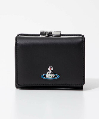 ヴィヴィアンウェストウッド Vivienne Westwood 5115002AU L001L 三つ折り財布 NAPPA SMALL FRAME WALLET レディース 財布 ミニ財布 スモール コンパクトウォレット レザー ロゴ がま口 小銭入れ プレゼント ギフト シンプル ブラック