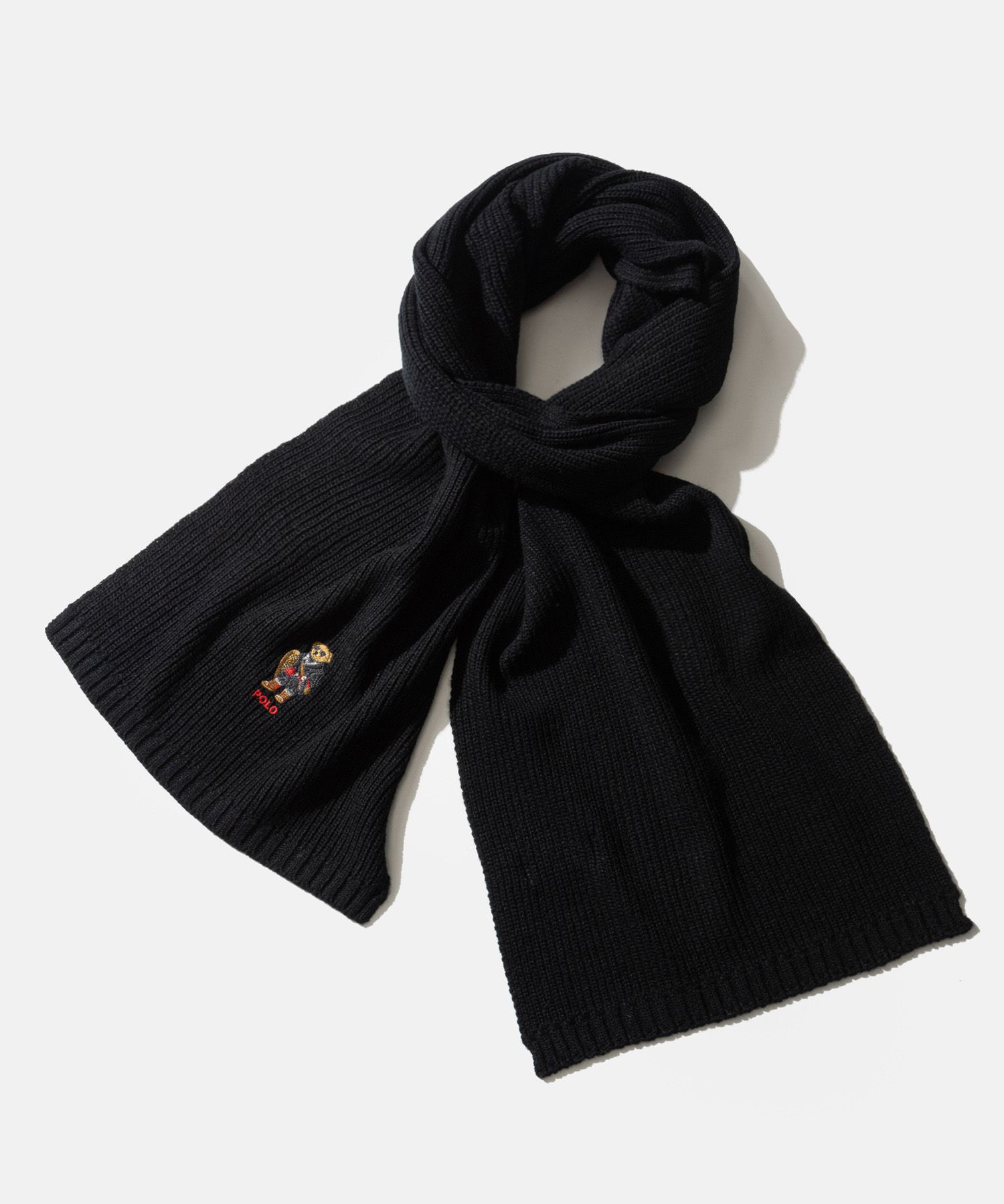 未使用❤️ローレンラルフローレン❤️ふわふわマフラー❤️スパンコール　ダークグレー 名入れ無料】 ポロ ラルフローレン マフラー メンズ レディース