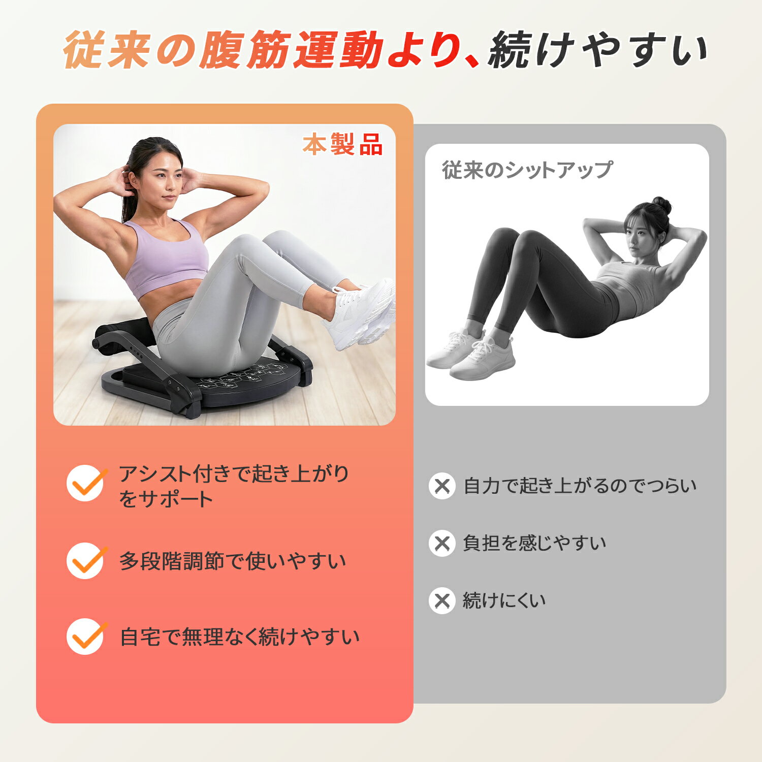 UBRAVOO 腹筋マシン 腹筋トレーナー 多...の紹介画像3