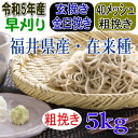 令和5年産!!福井県産・在来種(早刈り）・玄挽き粗挽き金臼挽きそば粉【5kg】