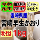 1年産!!宮崎早生かおり・挽き割り石臼挽きそば粉【1kg】