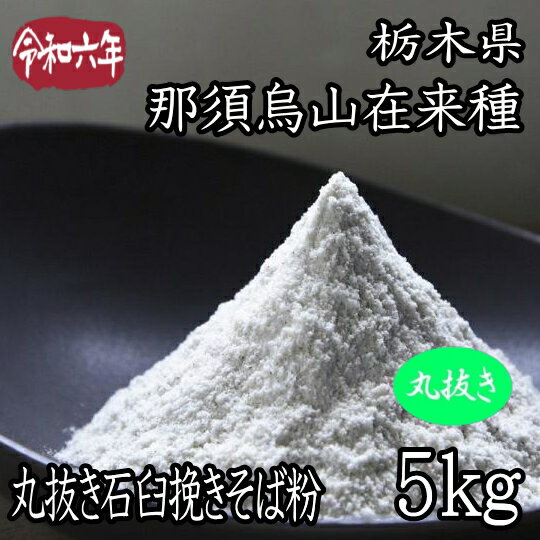 令和6年産!!栃木県那須烏山産在来種・丸抜き石臼挽きそば粉【5kg】