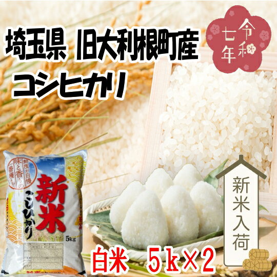 本州限定・送料無料!!令和7年産新米!!旧大利根町産コシヒカリ白米10kg【5kg×2】※沖縄・離島は別途送料掛かります