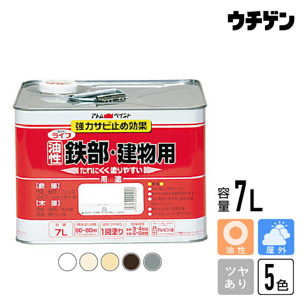 Rakuten - アトムハウスペイント ライフ(鉄部・建物用) 7L