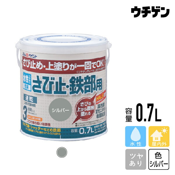 Rakuten - アトムハウスペイント 水性さび止・鉄部用 シルバー 0.7L