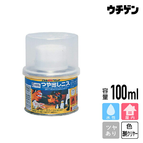 アトムハウスペイント ハケ入りつや出しニス 100ml