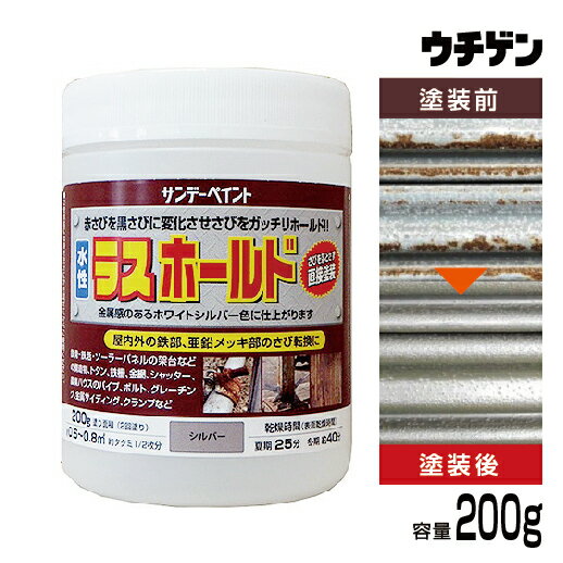 サンデーペイント 水性ラスホールド 200g シルバー 大日本塗料グループ サビ転換 鉄骨 鉄塔 トタン 鉄..