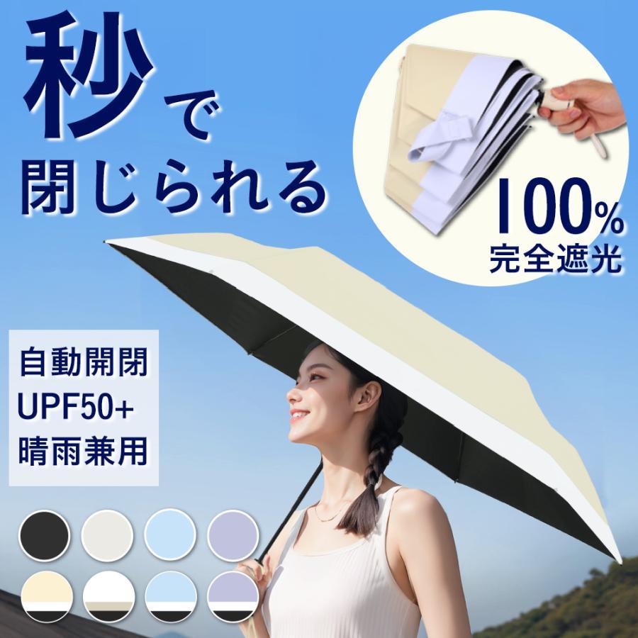 日傘 形状記憶 折りたたみ 完全遮光 遮熱 軽量 メンズ レディース 小型 自動開閉 upf50+ UVカット 大きめ 畳みやすい 晴雨兼用