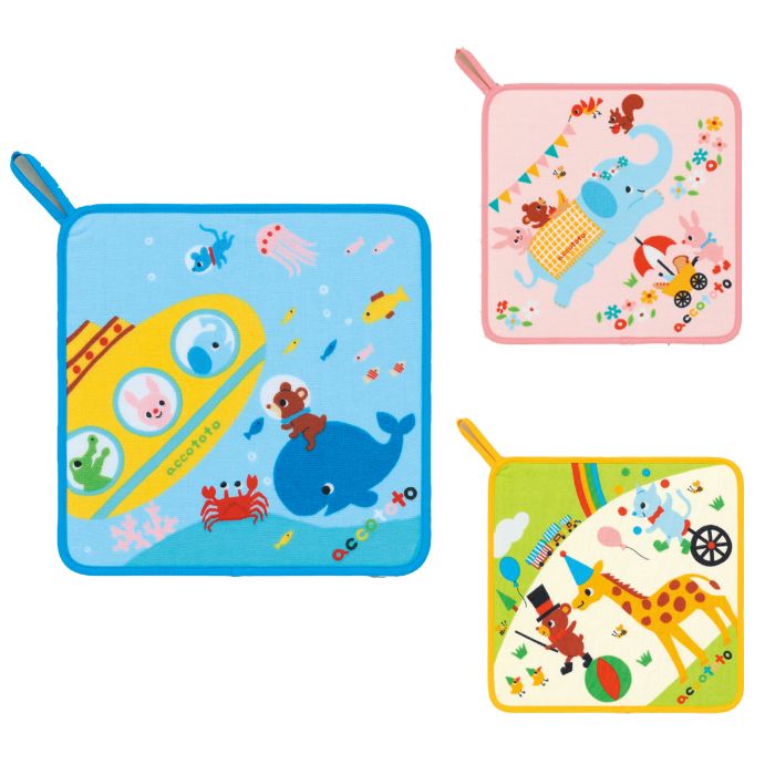 【P5倍 7/19 20:00～7/26 1:59】(SALE)アッコトト accototo UCHINO みんなであそぼ スクールタオル 入園 入学 準備 通園 お祝い ウチノタオル 【内野タオル】 ギフト 贈り物 プレゼント 2020春夏新作のサムネイル