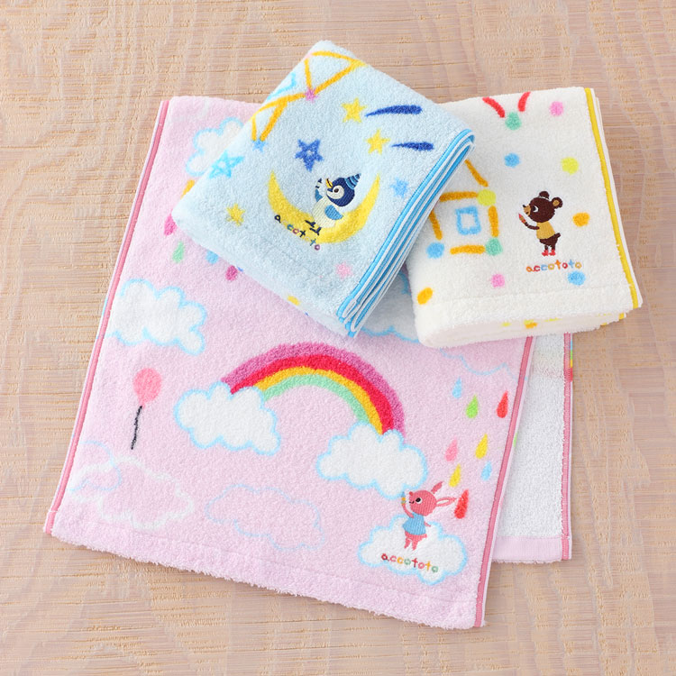 (SALE)accototo アッコトト おそらにおえかき フェイスタオル UCHINO キッズタオル タオル ブランド おしゃれ かわいい 綿100% 綿タオル ウチノタオル 【内野タオル】 ギフト 贈り物 プレゼントのサムネイル