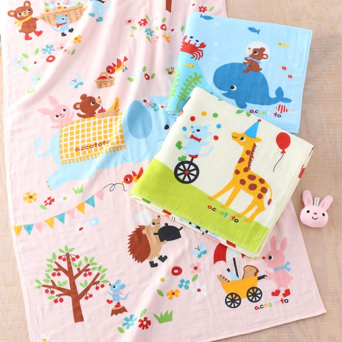 (SALE)アッコトト accototo UCHINO みんなであそぼ バスタオル 入園 入学 準備 通園 お祝い ウチノタオル 【内野タオル】 ギフト 贈り物 プレゼント 2020春夏新作のサムネイル