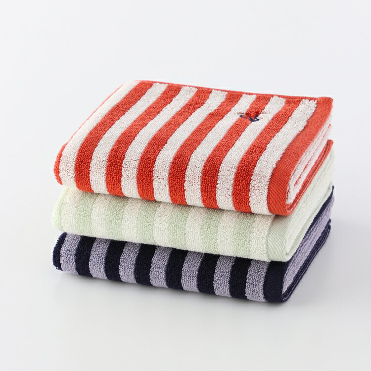 agnes b. アニエスベー abエテルネルフェイスタオル 約34×75cm ボーダー柄 刺繍 ウチノ UCHINO ウチノ..