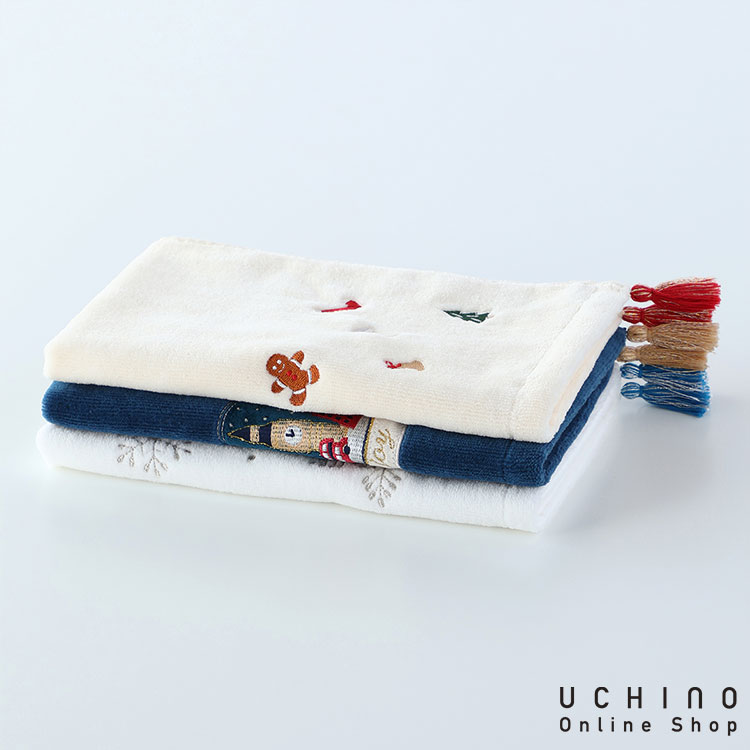 【UCHINO公式店】ウチノ ノエル ゲストタオル｜ UCHINO art 約30×46cm クリスマス 刺繍 ラメ ウチノ UC..