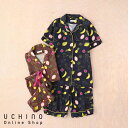 クレープガーゼ UCHINO プリント 半袖 レディース パジャマ レディースパジャマ 春 夏 夏用 綿 綿100% 婦人用 ウチノタオル【内野タオル】ギフト ...