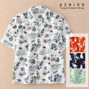 (SALE)シャツ アロハシャツ ルームウェア UCHINO クレープガーゼ アロハシャツ メンズ 爽やか 部屋着 綿100% トップス カジュアル 【内野タオ...