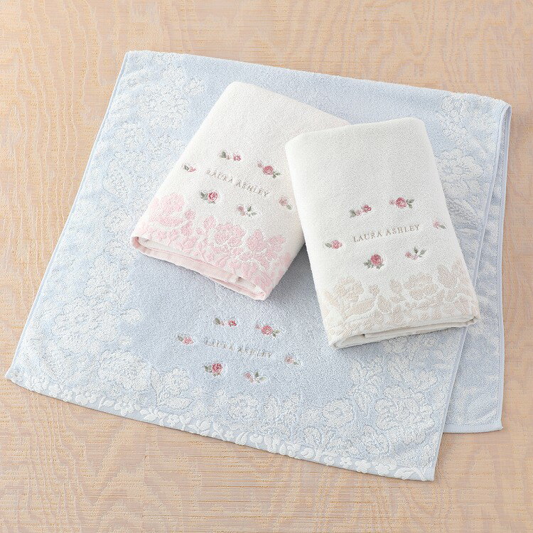 (SALE)バスタオル タオル UCHINO LAURA ASHLEY ローラアシュレイ アルバータ バスタオル かわいい 可愛い おしゃれ 刺繍 花柄 綿100％ ウチノタオル 【内野タオル】 ギフト 贈り物 プレゼント