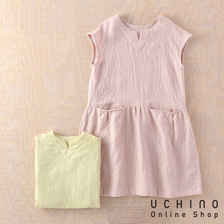 楽天UCHINO Online Shopマシュマロガーゼ UCHINO ギャザー キッズ ワンピース ルームウェア 子供服 子ども キッズウェア 女の子 綿100％ ウチノタオル 【内野タオル】 ギフト 贈り物 プレゼント