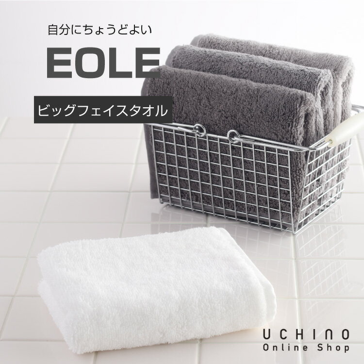 クリアランスSALE【Web限定商品】 UCHINO EOLE イオレ ビッグフェイスタオル 約40 100cm 大きめ フェイスタオル 乾きやすい 軽量 ふんわり インテリアに合う グレー シリーズ ウチノタオル【内…