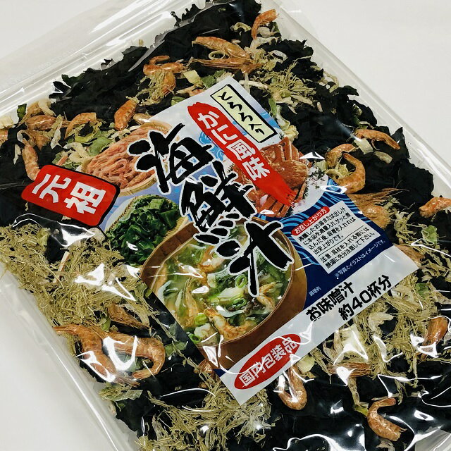 【送料無料】お味噌汁約40杯分！とろろ入り かに風味 海鮮汁 90g 【smtb-MS】　簡単にお手軽海鮮汁の具