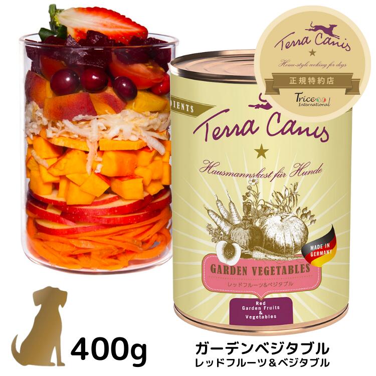 テラカニス ガーデンベジタブル【レッドフルーツ＆ベジタブル】犬用 缶 400g 一般食 無添加 ウェットフード ドッグフード