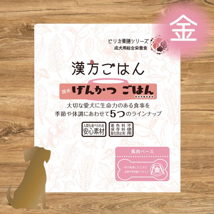 漢方ごはん げんかつごはん【 金（ 秋や乾燥したときに / 皮膚や呼吸器にやさしい）】犬用 ウェットフ..