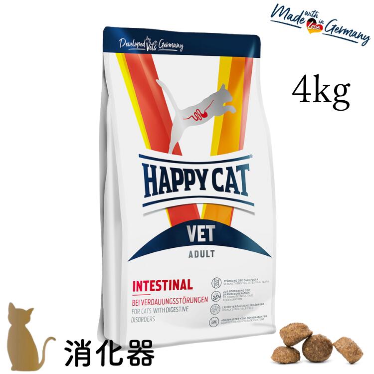 ハッピーキャット【 VET インテスティナル（消化器ケア）4kg 】 HAPPY CAT ドライフード 療法食 無添加 70686