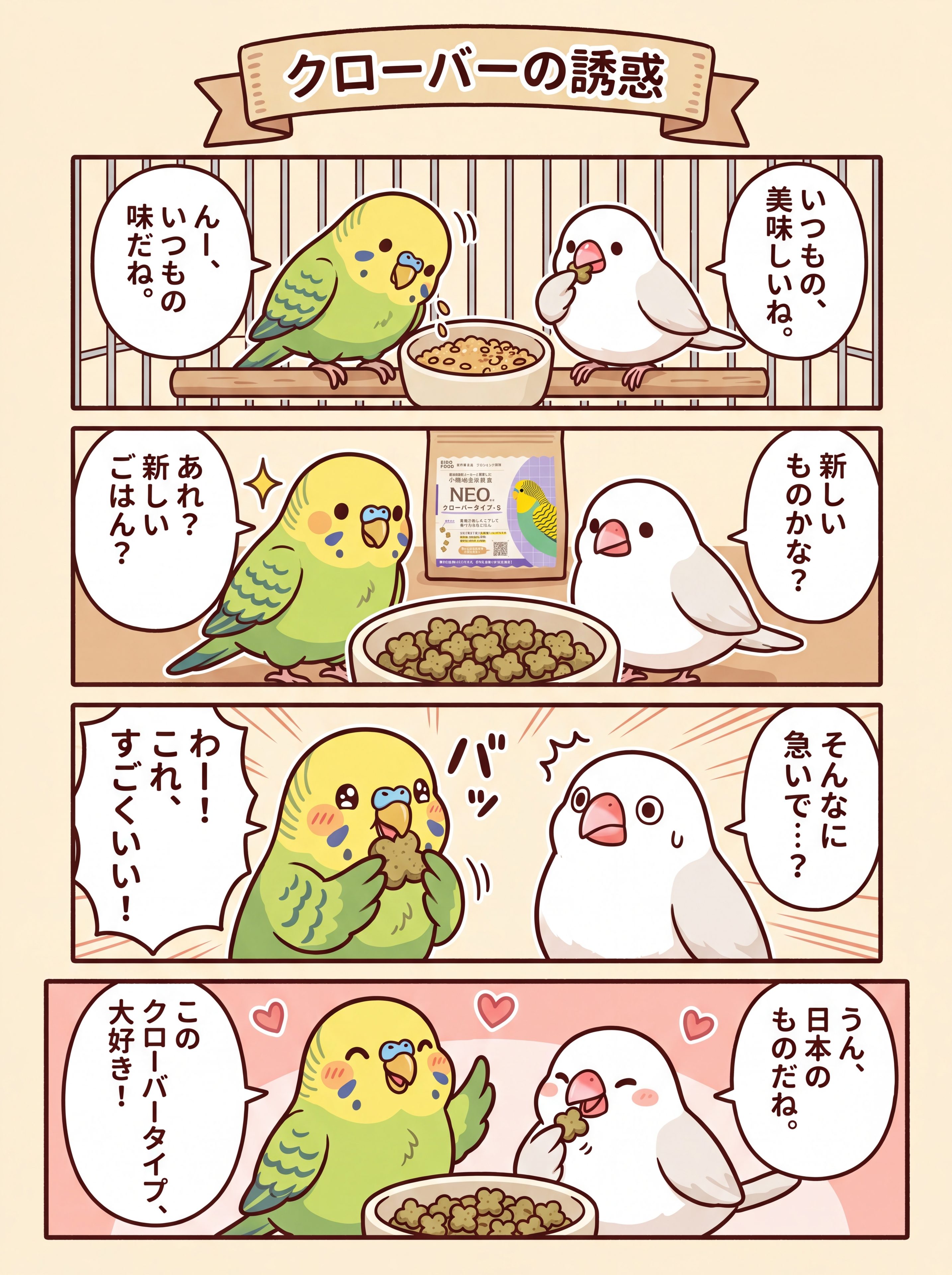 【黒瀬ペットフード】NEO クローバータイプ S 500g x3個 セキセイインコ オカメインコ コザクラインコ ボタンインコ マメルリハ 小型インコ 中型インコ 鳥 餌 エサ ペレット 国産 専門店 uchino mofu 2
