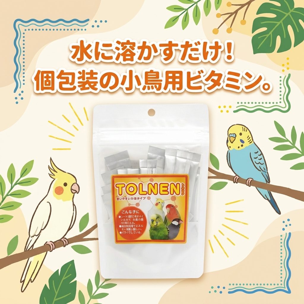 黒瀬ペットフード 小鳥のマルチビタミン トルネン 飲むビタミン 0.5g×24本 鳥 小鳥 インコ 文鳥 十姉妹 カナリア フィンチ サプリメント 粉末タイプ 個包装 日本製 飲料水 混ぜるタイプ uchinomofu-10016184 ペットショップ うちのmofu サンプル画像3
