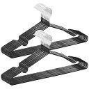 AYO ハンガー すべらない 衣類ハンガー 多機能収納 PVC特殊ラバー加工 20本組 hanger 洗濯 物干し 頑丈なハンガー 多機能ハンガー 滑り止め 衣類変形にくい 耐荷重 軽量 乾湿両用 PVCハンガー (ブラック)