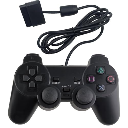 RGEEK PS2用 コントローラー playstation2 用 有線コントロ ーラー 人体工学 二重振動