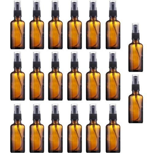 20個 スプレーボトル 30ml 茶色 遮光瓶 霧吹き 詰替ボトル アロマスプレー 容器 遮光スプレー ガラス製