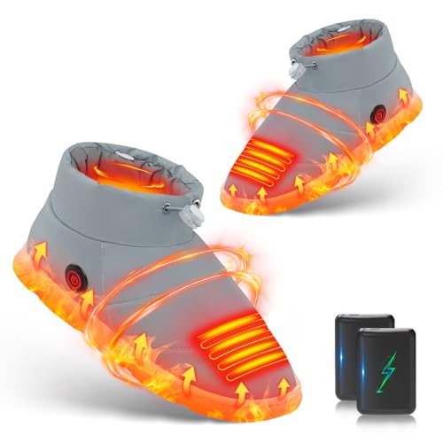 電気スリッパ コードレス【8000mAhバッテリー2個付き&5秒で速暖&歩き回れる！電気足温器】フットウォーマー 足温器 日本製ヒーター内蔵 両面発熱 3段階温度調節 USBあったか足温器 滑り止め 男女兼用 洗える スリッパヒーター 暖房器具 室内/自宅/職場用 防寒グッズ プレゼのサムネイル