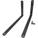 ActiveIsland 棚受け 金具 l字型 2本セット アイアン 棚 アングル ブラケット DIY a974 (長さ290 / 高さ160mm, ブラック)