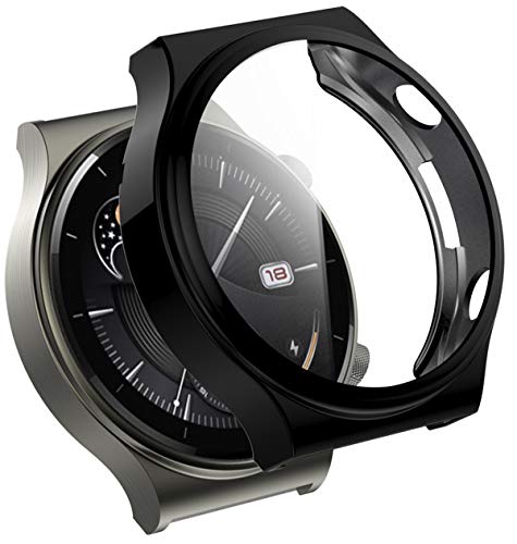 TenCloud スクリーンプロテクター ケース Compatible for Huawei Watch GT 2 Pro 2020対応 傷防止 フル保護カバー Compatible for Huawei Watch GT 2 Pro用 (ブラック)