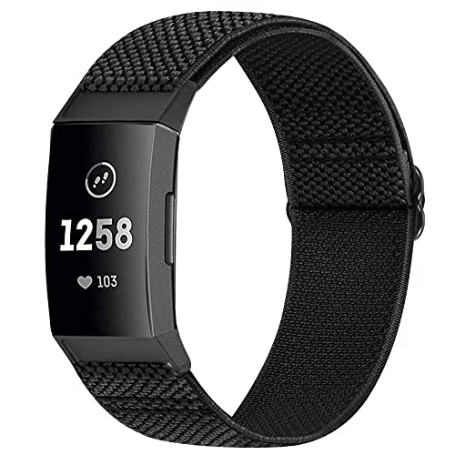 コンパチブル Fitbit Charge 4 / Fitbit Charge 3 / Charge 3 SE ナイロン弾性スポーツバンド交換用ストレッチバンド ストラップ