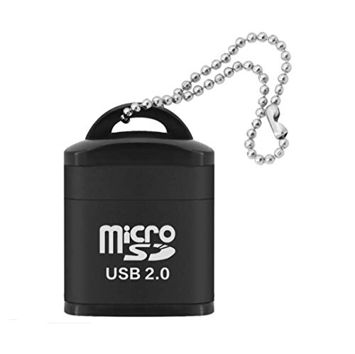 Cotchear Mini USB 2.0 カードリーダー Micro SDカードアダプター TF/Microsdカードリーダー 高速カードリーダー プラスチック蓋キーリング付き (ブラック)