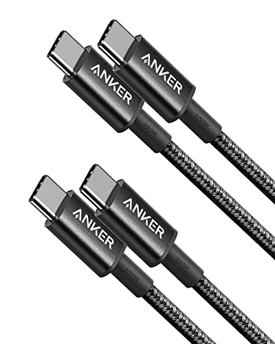 【2本セット】Anker 高耐久ナイロン USB-C＆USB-C 2.0 ケーブル 【PD対応/高耐久】 100W対応 MacBook Pro iPad Pro Galaxy等対応 (1m ブラック)