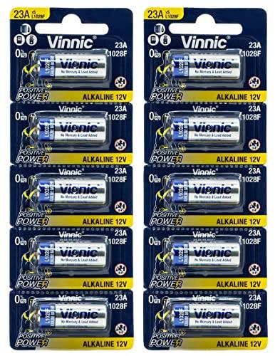 Vinnic 23A アルカリ12V積層電池 10個 L1028F GP23 MN21 A23 LRVO8 L1028 Vinnic 23A アルカリ12V積層電池 10個 L1028F GP23 MN21 A23 LRVO8 L1028
