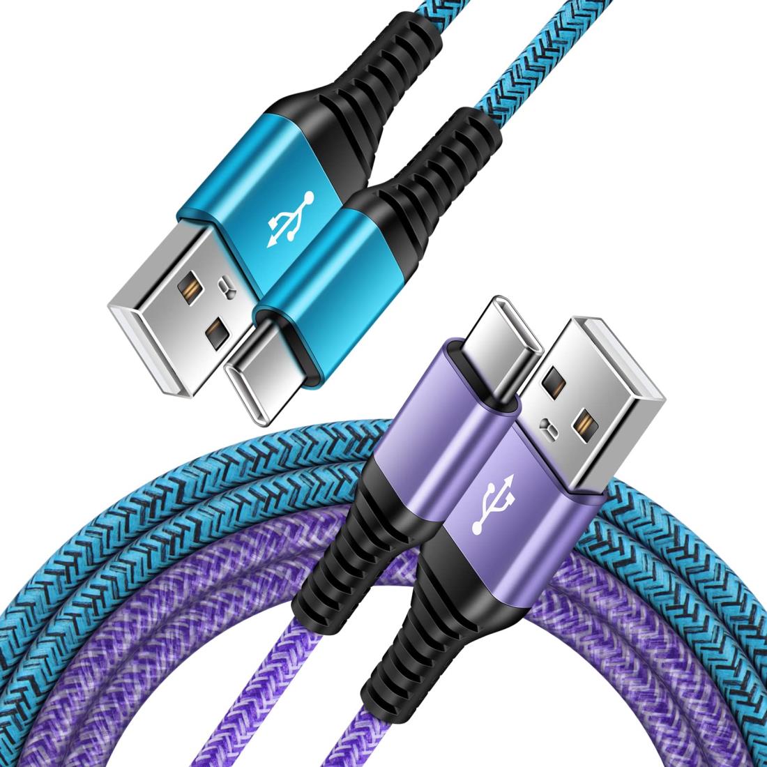 ANNIBER Type-C 充電ケーブル アンドロイド タイプC ケーブル スマホ充電コード QC急速充電対応【1.8m/2本セット】携帯充電ケーブル type-c Androidコード usbタイプcケーブル データ転送 ナイロン編み 高耐久USB-C to USB-A ケーブル Galaxy Sony Xperia Huawei Op