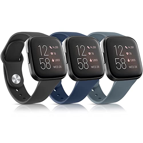 [3パック]スポーツバンドfor Fitbit Versa 2バンド、Fitbit Versaバンド、Versa Lite/SEバンド、ソフトシリコン調整可能交換リストバンド